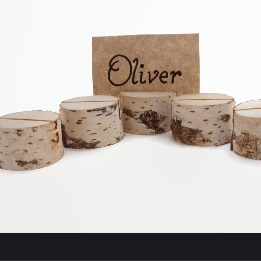 80 Natural Wooden Place Card Holders